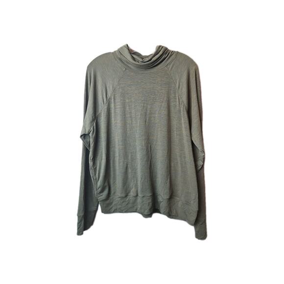 prAna Long Sleeve Pulliver Active Sweater Womens Turtleneck Large Green W/Pocket - Picture 1 of 7